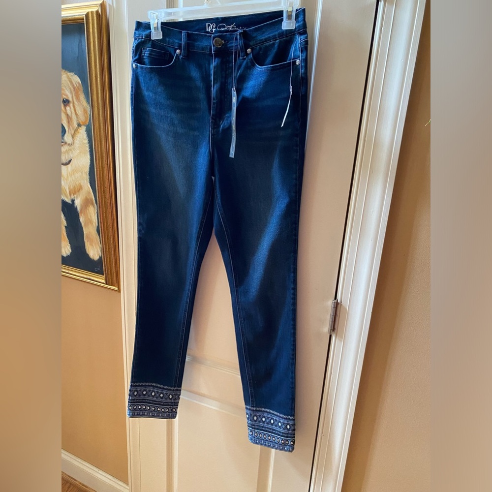 Woman’s jeans with a embellished ankle size 10 tall